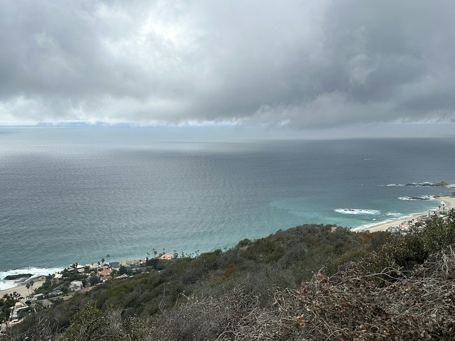 Ocean view from a hilltop trail in Badlands Park, Laguna Niguel, California